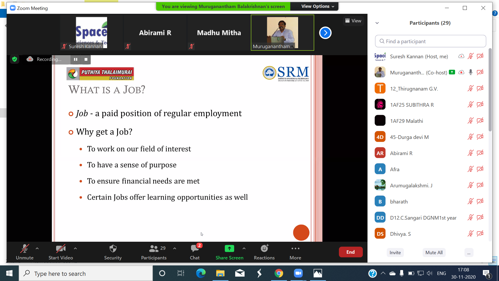 Vizhuthugal Webinar on “Job Opportunities in IT Sector during Pandemic Period (1)