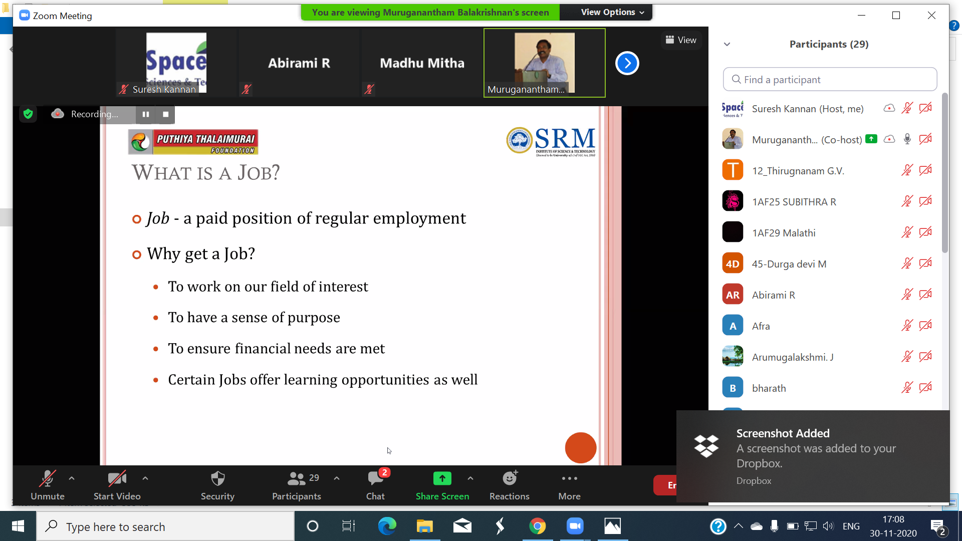 Vizhuthugal Webinar on “Job Opportunities in IT Sector during Pandemic Period (2)